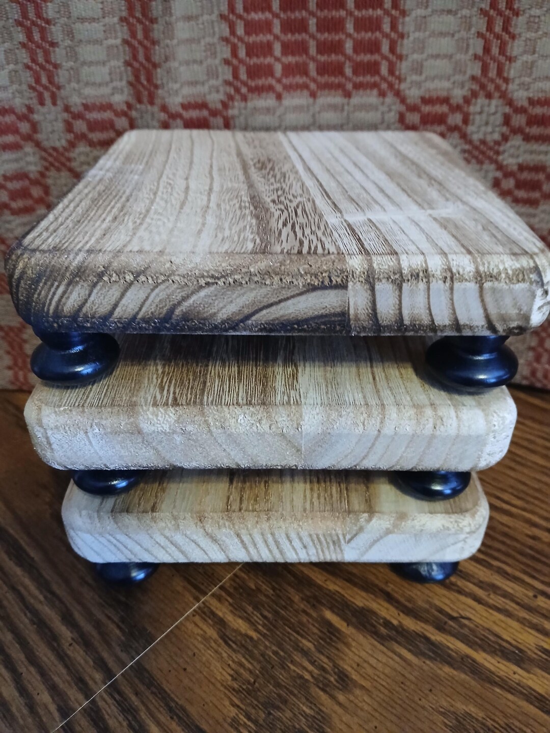 Rustic Storage Risers Small Wood Riser – Primitive Farmhouse Candle Stand – Rustic Display ...