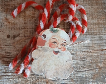 Primitive Chenille Candy Cane - Red White Candy Canes - Old Fashioned - Set of 6