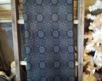 Queen Bedspread Coverlet Gettysburg Black and Gray Woven Blanket