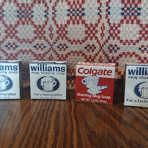 Vintage Shaving Soap, Mug Shaving Soap, Williams or Colgate, Bar Soap in Box - Sold Individually
