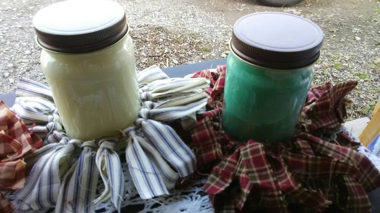 Rag candle ring Mason jar candle wreath ring Etsy