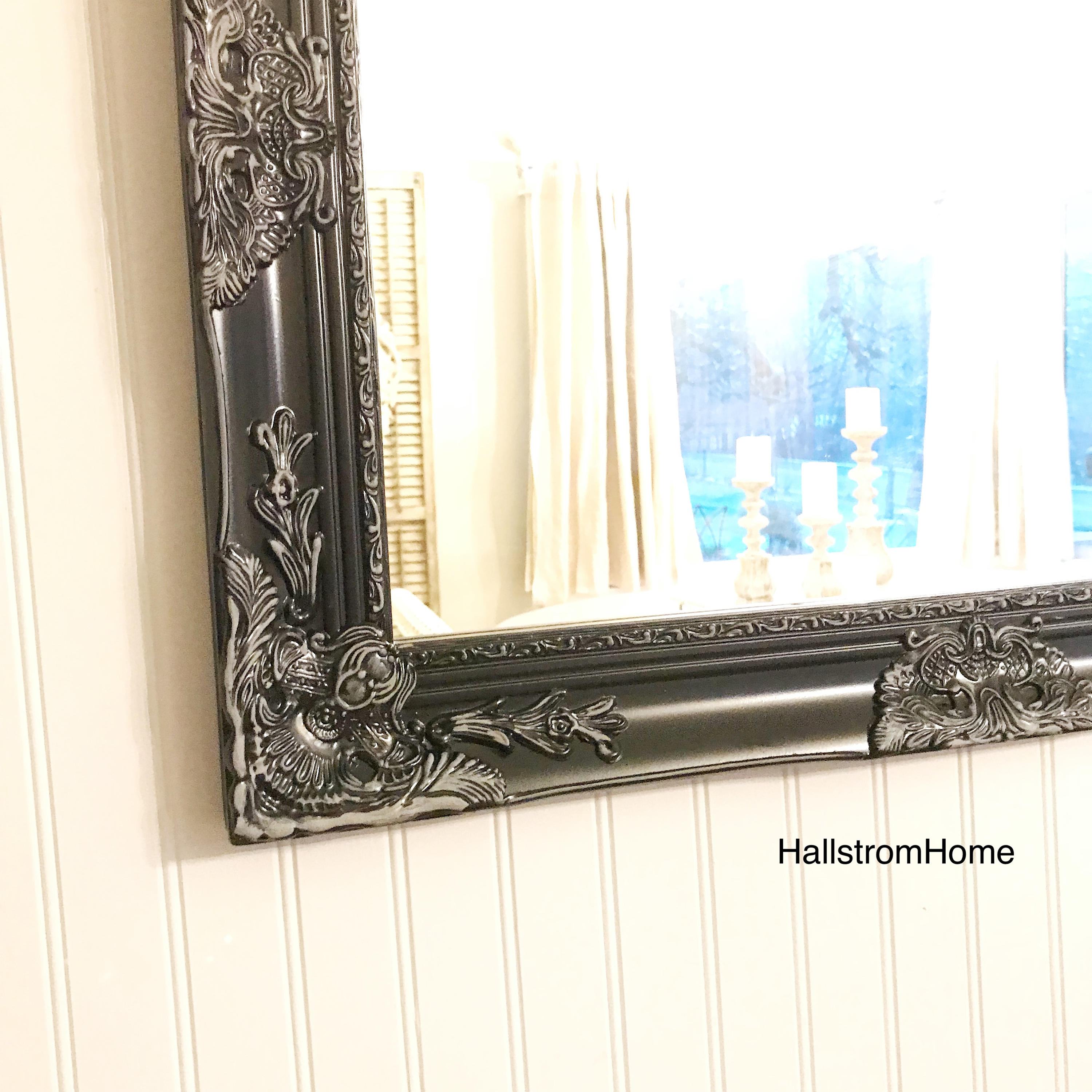 French Farmhouse Vanity Mirror Black French Bathroom Mirror Etsy