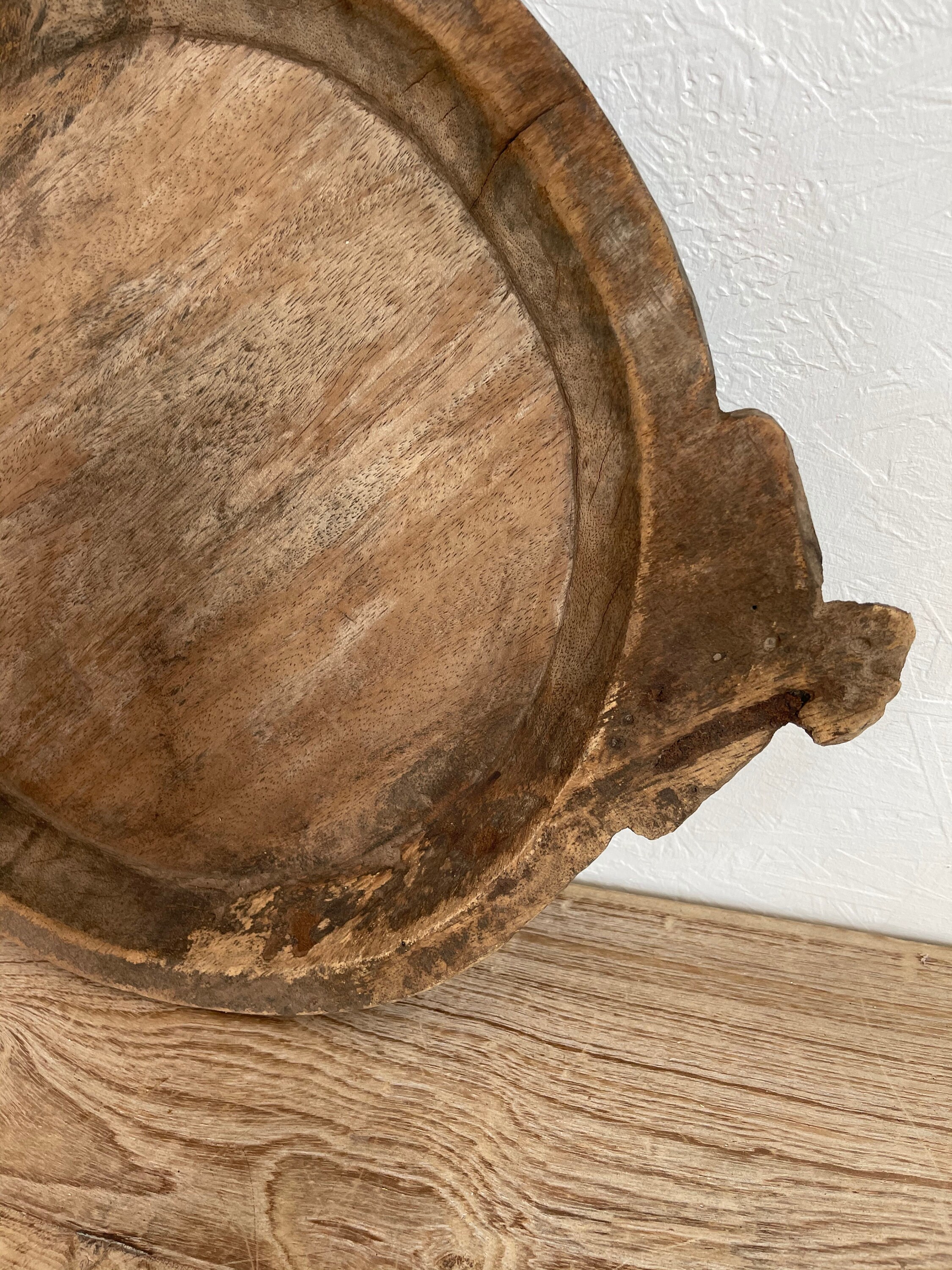 Antique Parat Wood Bowl Tray/ Rustic Farmhouse Serving Etsy