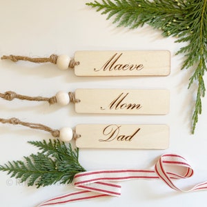 Personalized Wood name tags for Christmas stockings, gift wrap, Christmas tree ornaments