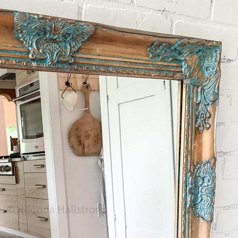Wall Mirror/ Antique Gold Mirror Bathroom Mirror/ Hand Painted Etsy