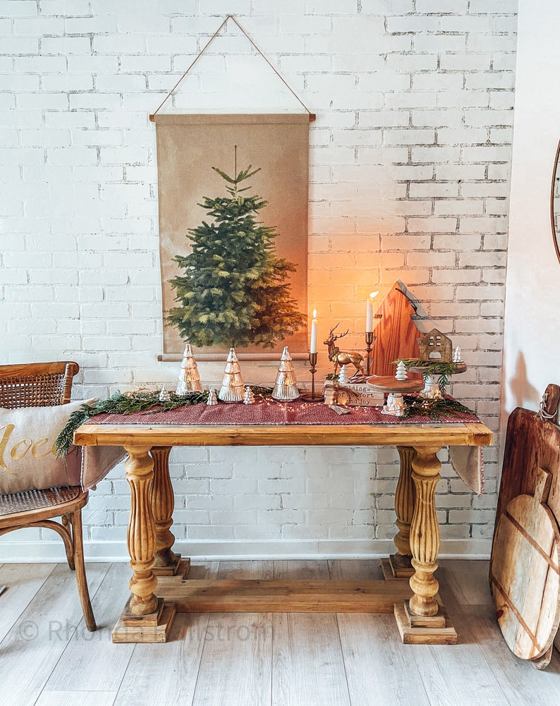 Large Canvas Fir Tree Wall Hanging Christmas Art/pine Tree - Etsy