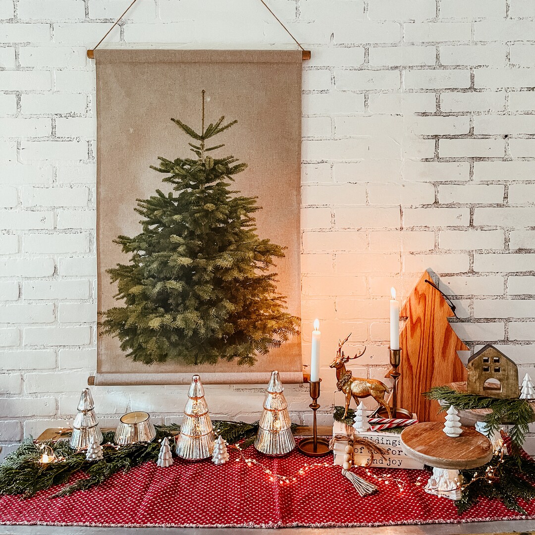 Large Canvas Fir Tree Wall Hanging Christmas Art/pine Tree Minimalist