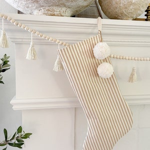 Ticking Stripe Christmas Stockings/Family Stockings/White Christmas Holiday Decor/ Farmhouse Decor