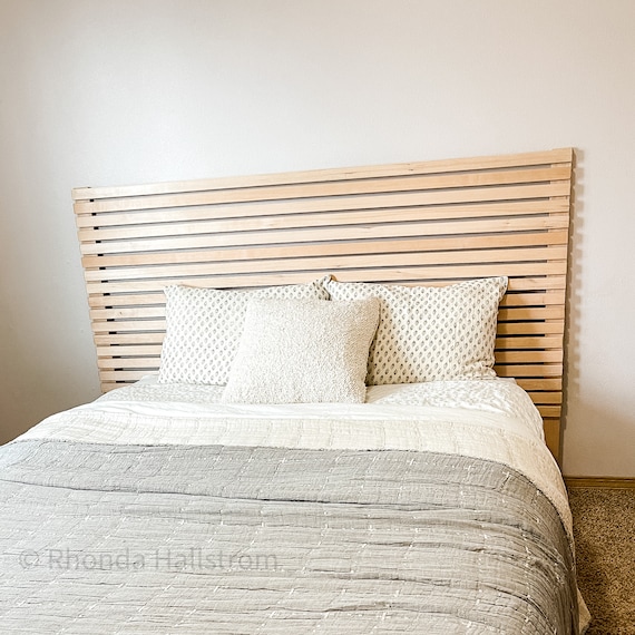 Mid century modern wood headboard deals