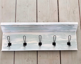 Modern Farmhouse Coat Rack\ Rustic Hook Coat Rack\ Shabby Chic Coat Hook\ Entry Way Shelf\ Office Organization\ Mudroom Shelf