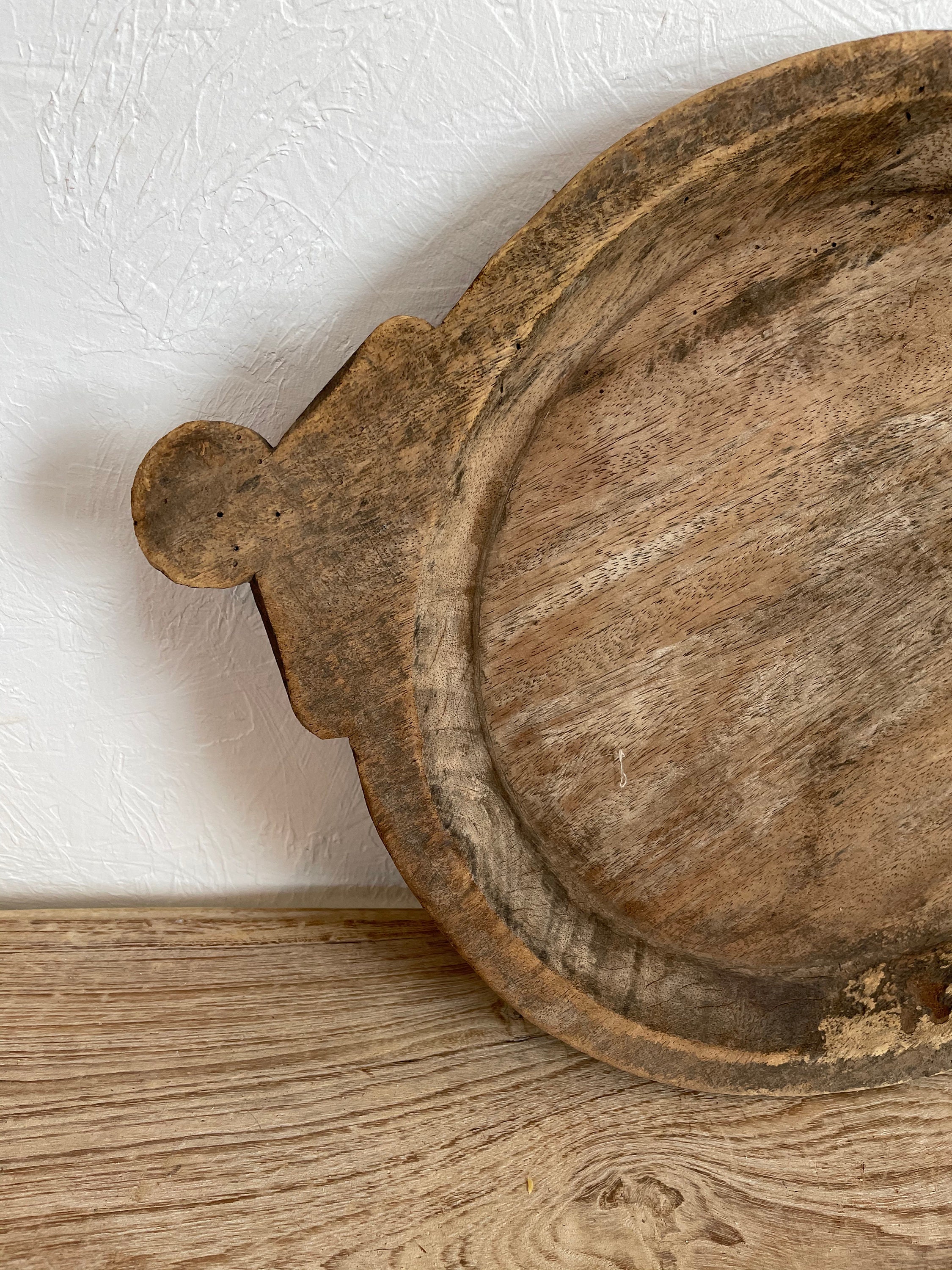 Antique Parat Wood Bowl Tray/ Rustic Farmhouse Serving Etsy