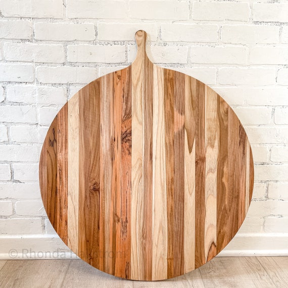 XL Teak Cutting Board/charcuterie Board/ Round Kitchen Butcher