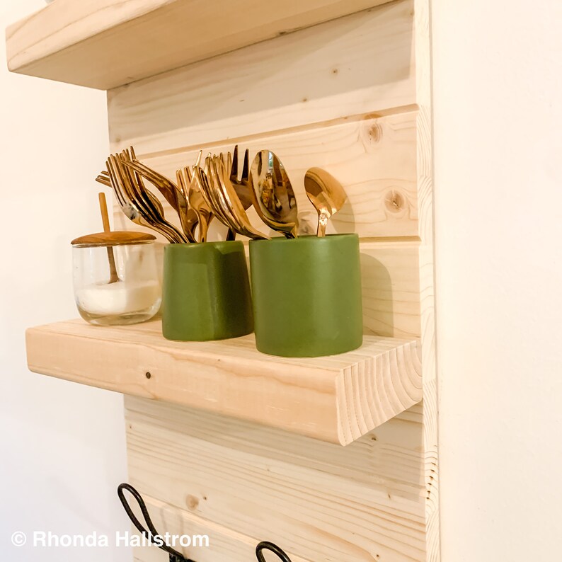 Modern Farmhouse Bathroom Wall Shelf With Hooks/handmade Etsy