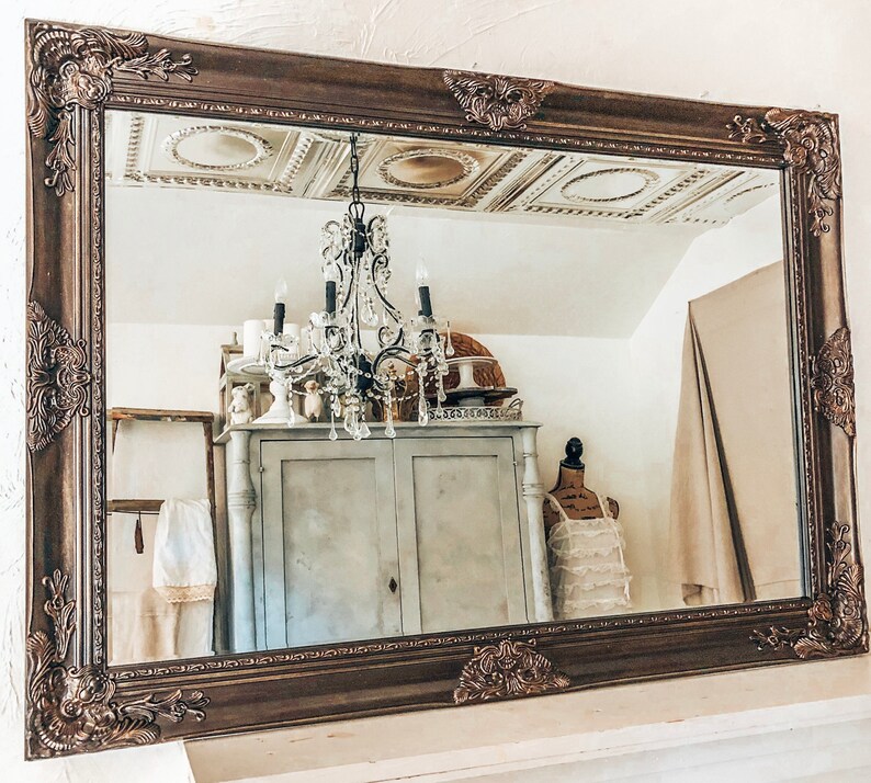Oil Rubbed Bronze Mirror Farmhouse Shabby Chic Bathroom Vanity