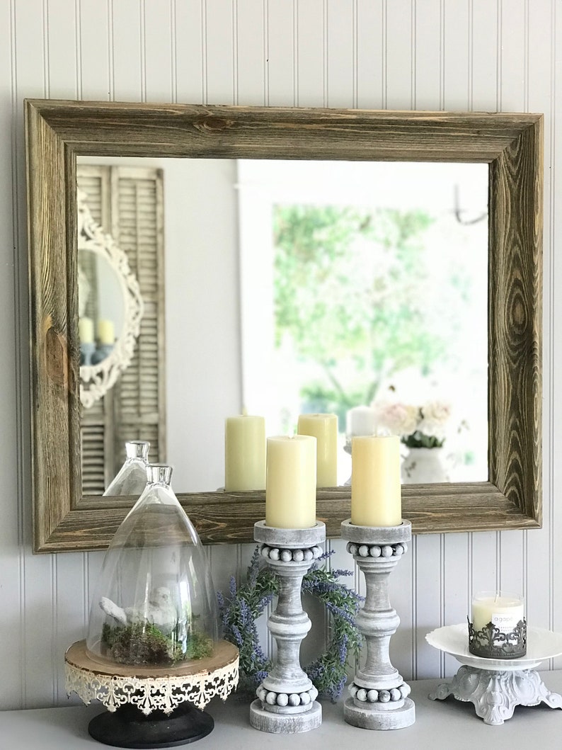 Modern Farmhouse Wood Mirror Bathroom Vanity Mirror Rustic | Etsy