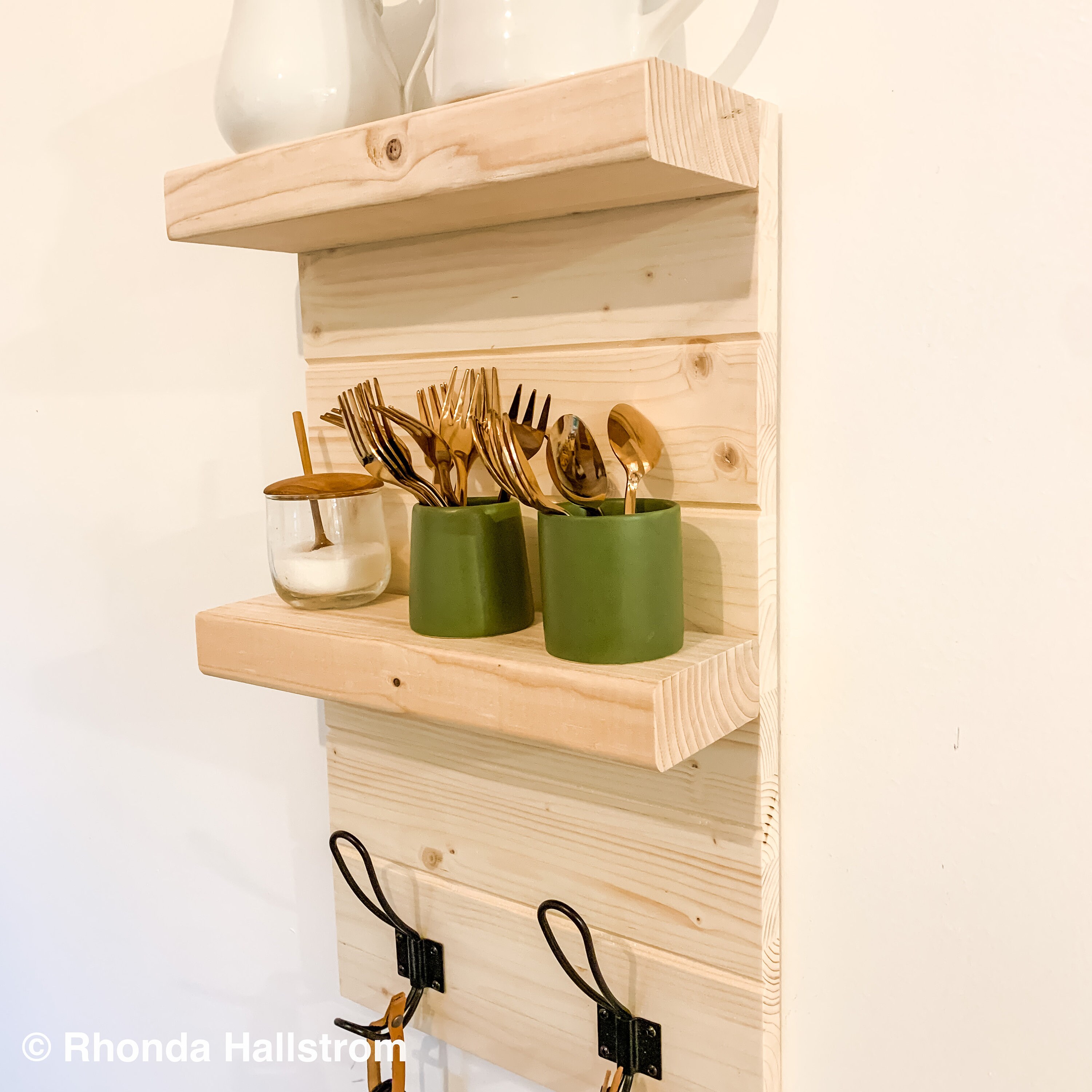 Modern Farmhouse Bathroom Wall Shelf With Hooks/handmade Etsy