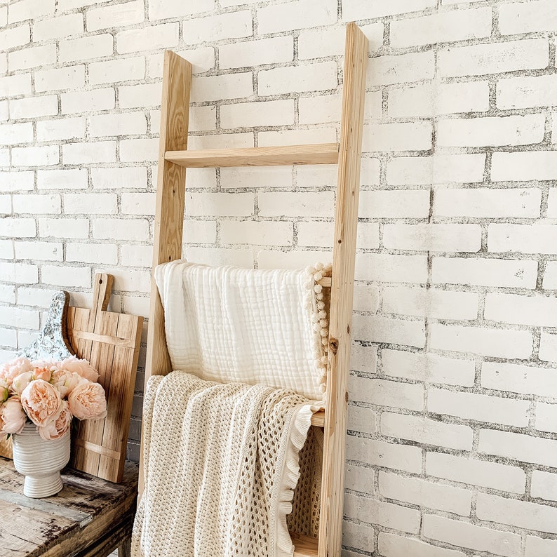 6 Ft Blanket Ladder/ Natural Wood Towel Rack/ Modern Farmhouse Etsy