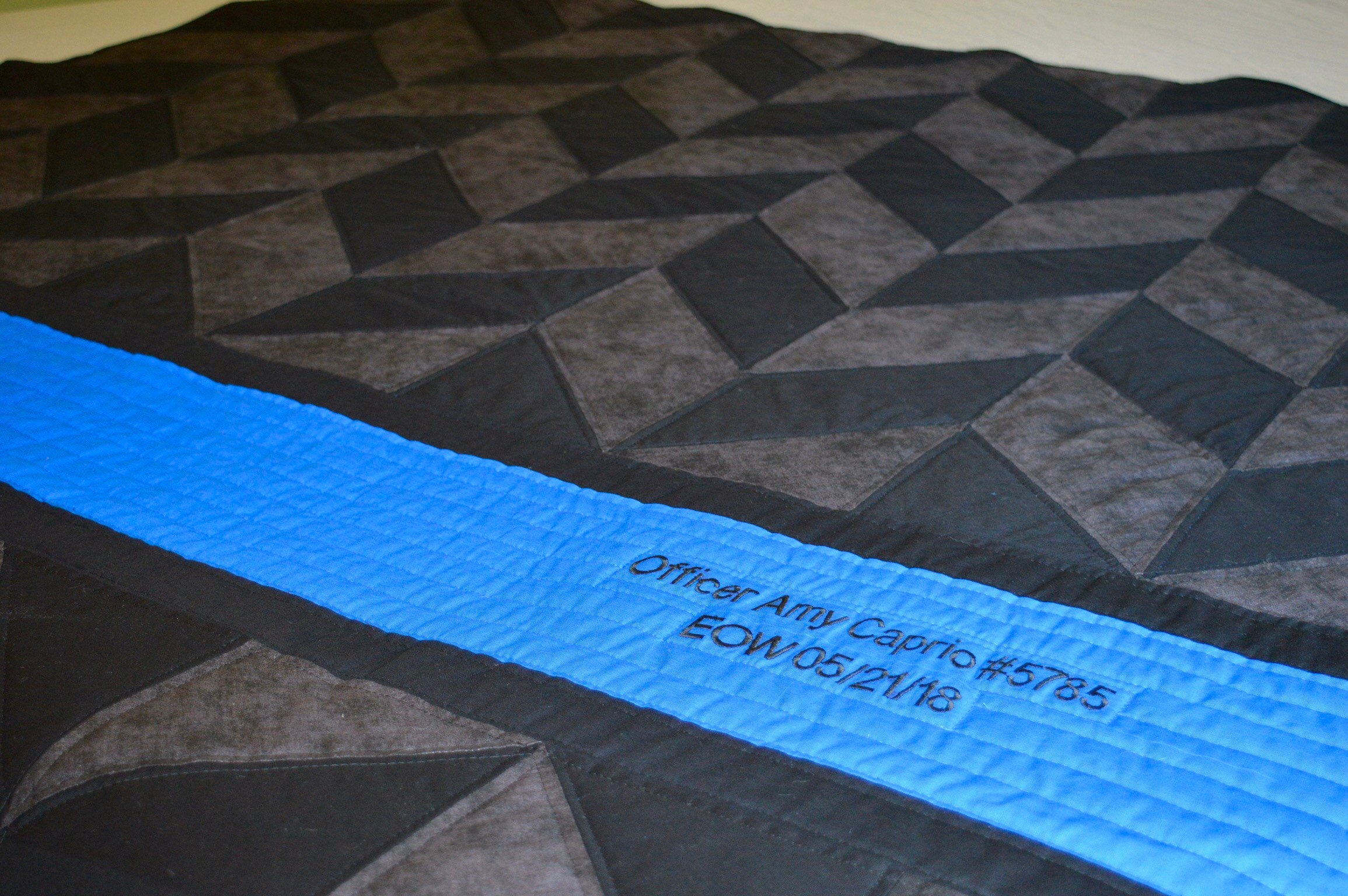 Thin Blue Line Quilt law enforcement police blanket memorial Etsy