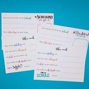 Gästebuchkarten/Fragebögen zur Einschulung - A6, beidseitig bedruckt - ab 8 euro