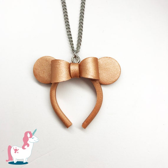 disney rose gold ears necklace