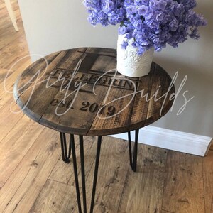 Bourbon Barrel Coffee Table - Bourbon Barrel End Table - Personalized Bourbon Barrel - Bourbon Barrel Gift - Bourbon Barrel Head image 4