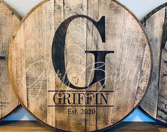 Bourbon Barrel Head - Bourbon Lid  - Bourbon Head - Makers Mark - Jim Beam - Gift for Husband - Gift for Dad - Christmas Gift