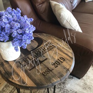 Bourbon Barrel Coffee Table - Bourbon Barrel End Table - Personalized Bourbon Barrel - Bourbon Barrel Gift - Bourbon Barrel Head image 7
