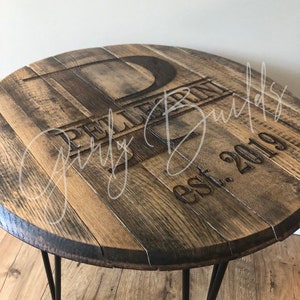 Bourbon Barrel Coffee Table - Bourbon Barrel End Table - Personalized Bourbon Barrel - Bourbon Barrel Gift - Bourbon Barrel Head image 6