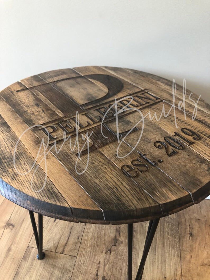 Bourbon Barrel Coffee Table - Bourbon Barrel End Table - Personalized Bourbon Barrel - Bourbon Barrel Gift - Bourbon Barrel Head image 6