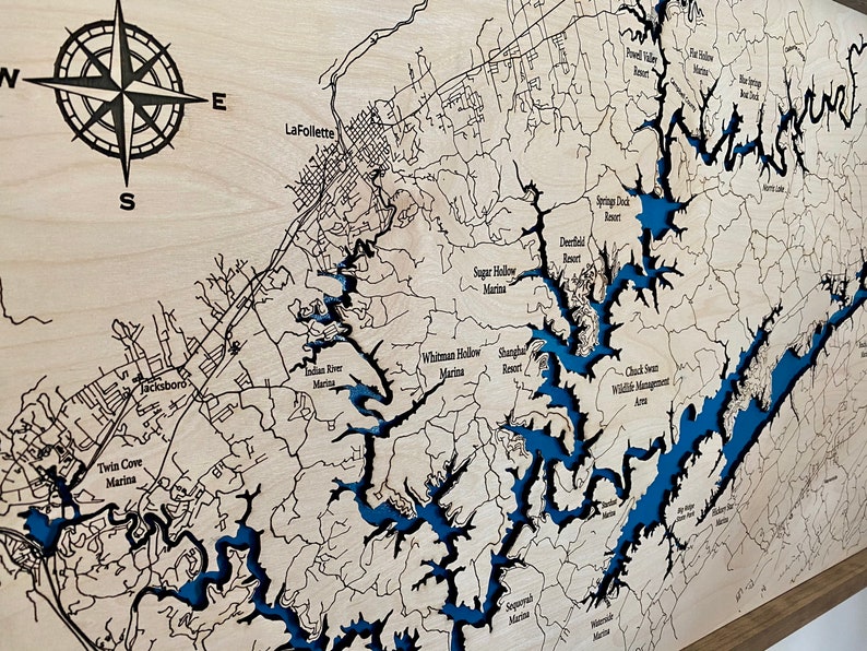 Norris Lake Wall Art Custom Wood Map 3D Wall Art Norris Etsy