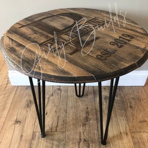 Bourbon Barrel Coffee Table - Bourbon Barrel End Table - Personalized Bourbon Barrel - Bourbon Barrel Gift - Bourbon Barrel Head image 8