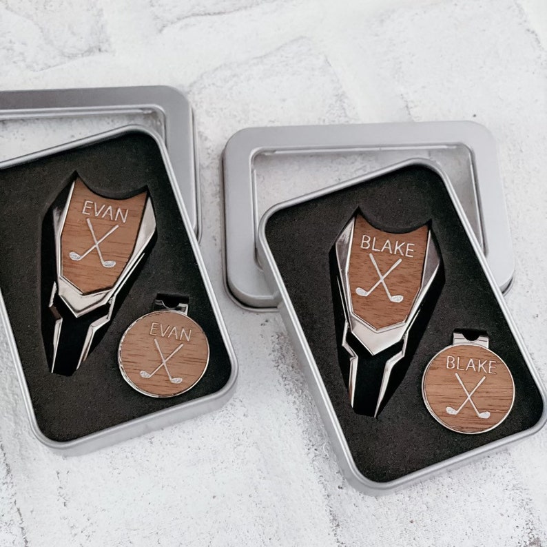 Personalized Divot Tool Set Ball Marker Golf Gifts for Men Etsy