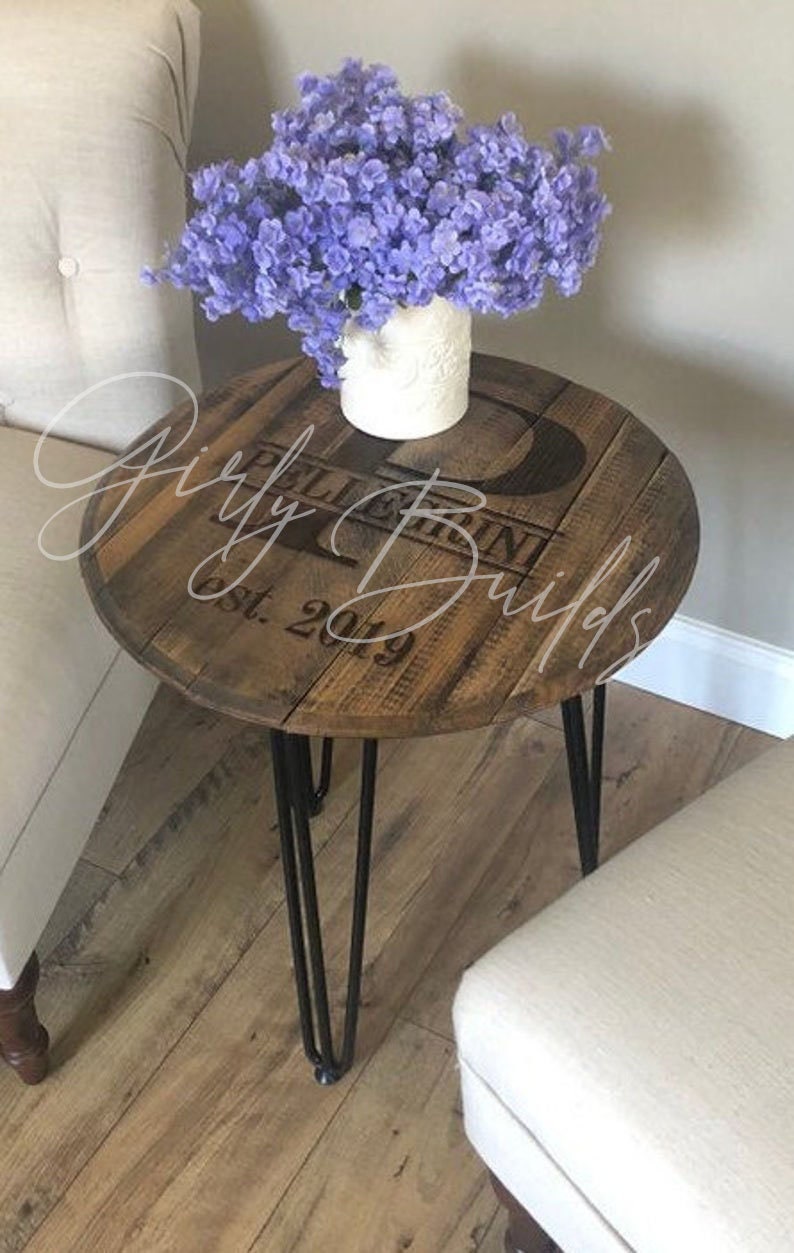 Bourbon Barrel Coffee Table - Bourbon Barrel End Table - Personalized Bourbon Barrel - Bourbon Barrel Gift - Bourbon Barrel Head image 5