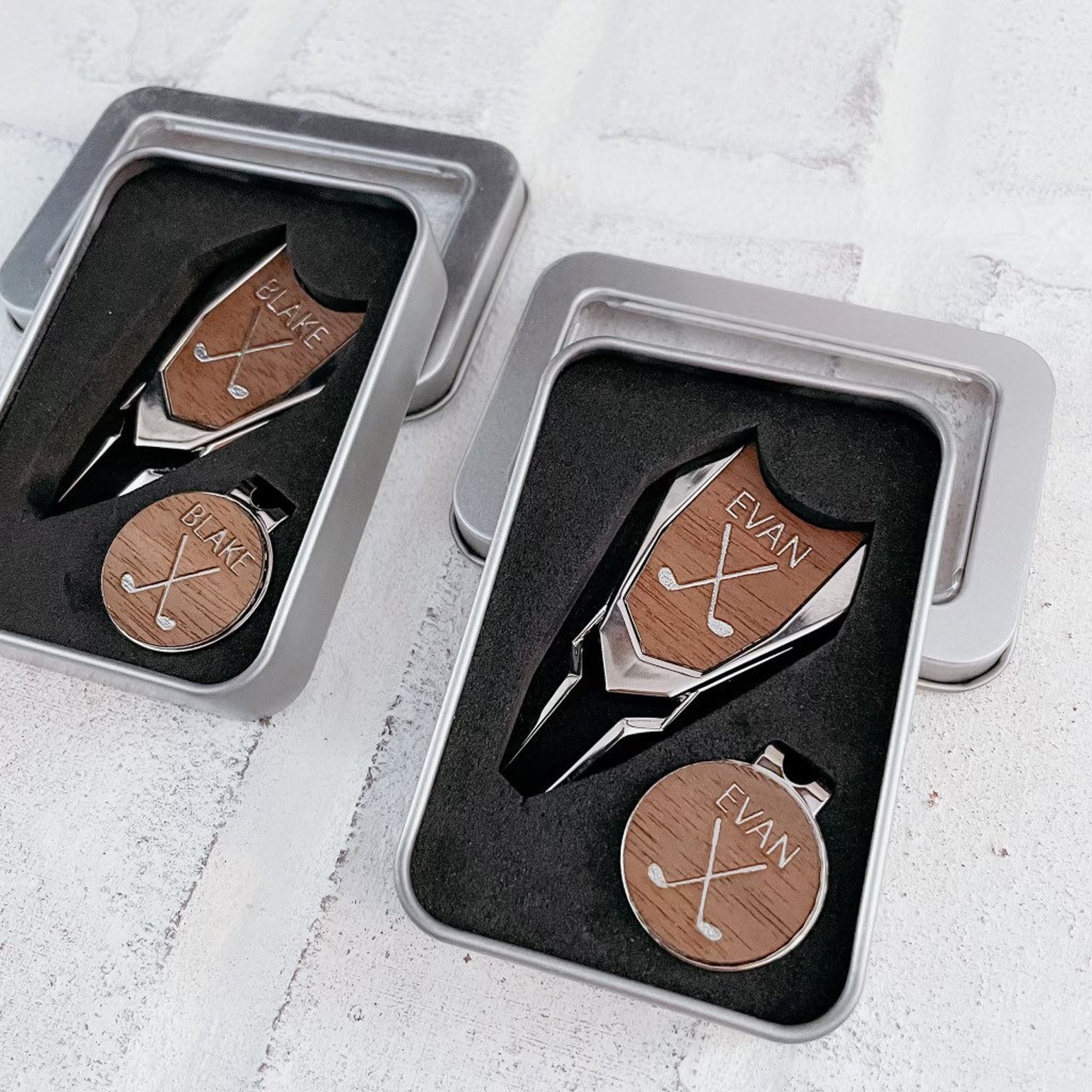 Personalized Divot Tool Set Ball Marker Golf Gifts for Men Etsy