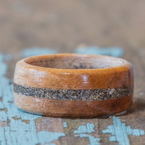 Maple Wood Ring with Your Sand Inlay - Mens Wedding Band Beach Sand Ring Engagement Ring Womens Wooden Ring Wood Anniversary Gift Honeymoon