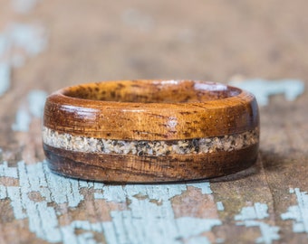 Hawaiian Koa Wood Ring With Your Sand Inlay