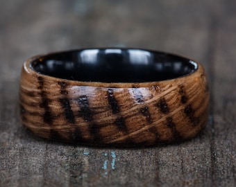 Whiskey Barrel and Black Ceramic Ring