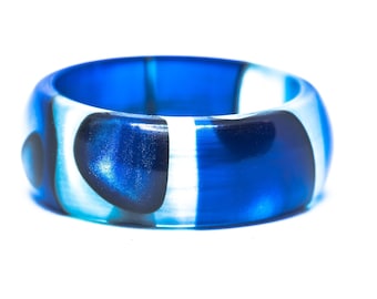 Blue, Black, and Clear Acrylic Ring