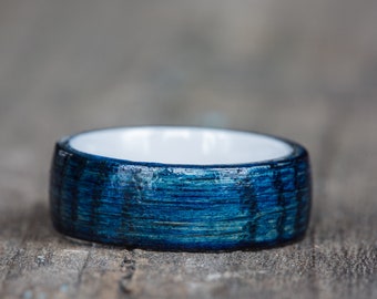 Blue Tennessee Whiskey Barrel and White Ceramic Ring