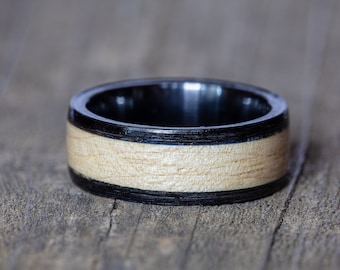 Kentucky Basketball Floor Wood and Black Ceramic Ring