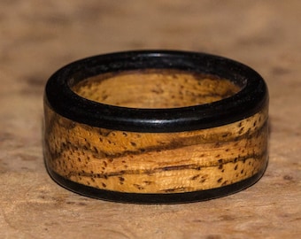 Zebrawood and Ebony Wood Ring