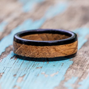 Bourbon Barrel Wood Ring: Kentucky Oak & Ebony Wedding Band