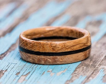 Bourbon Barrel Ring with Ebony Inlay