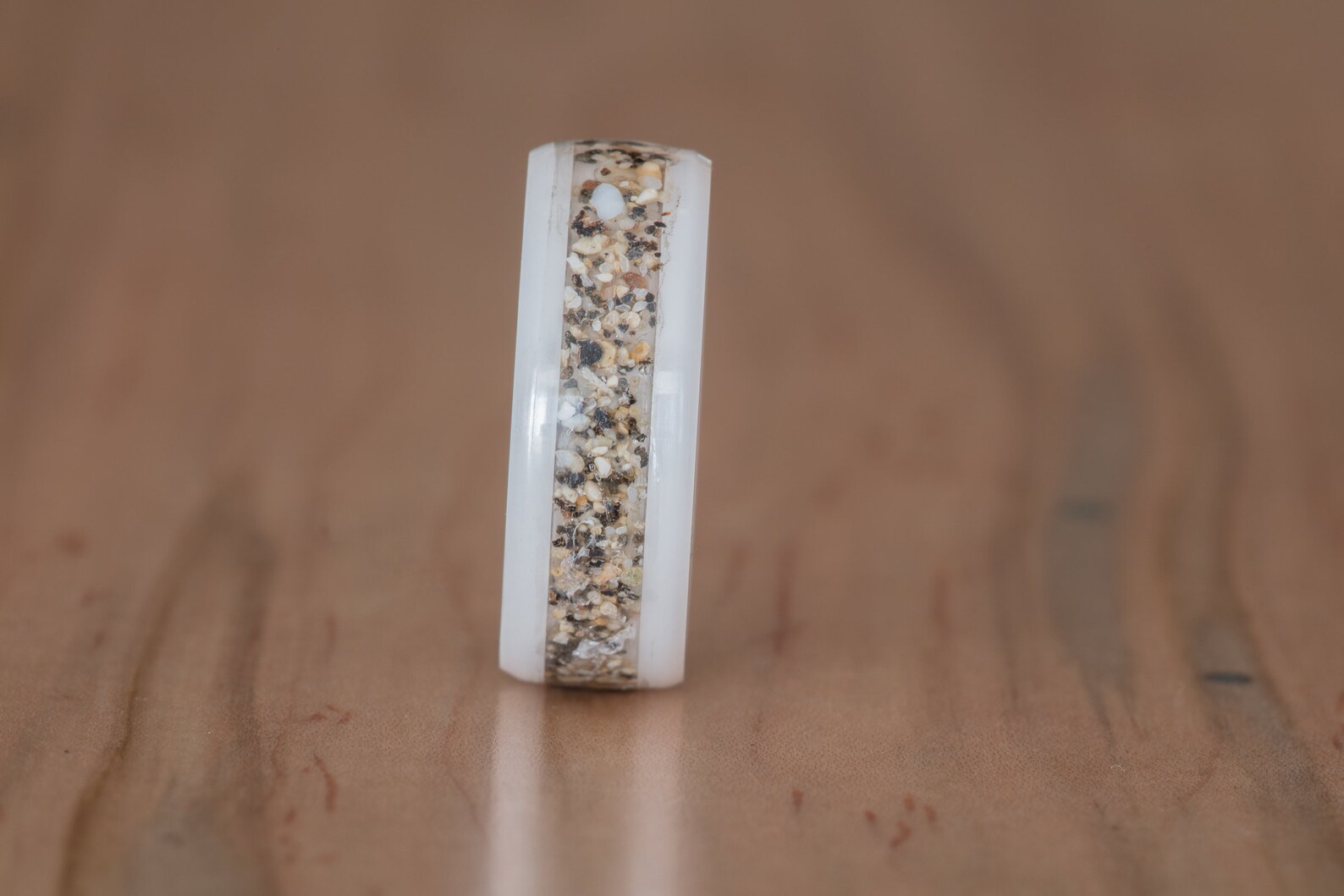 Your Sand Inlay White Ceramic Ring Use Your Own Sand Men - Etsy