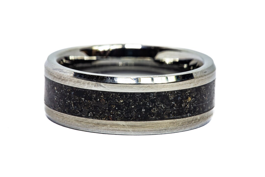 Your Sand Inlay Tungsten Ring - Use Your Own Sand! Men 8mm Women 4mm ...