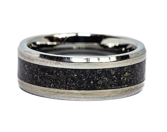 Your Sand Inlay Tungsten Ring