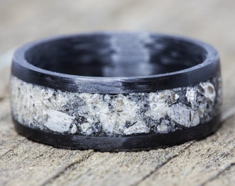 Dinosaur Bone Carbon Fiber Ring