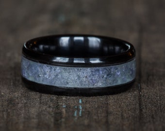 Tanzanite Black Ceramic Ring