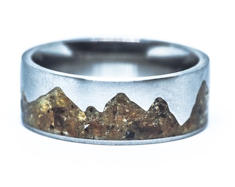 Amber Mountain Inlay Ring