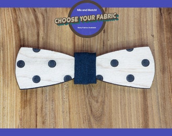 Kentucky Basketball Court Polka Dot Wood Bowtie